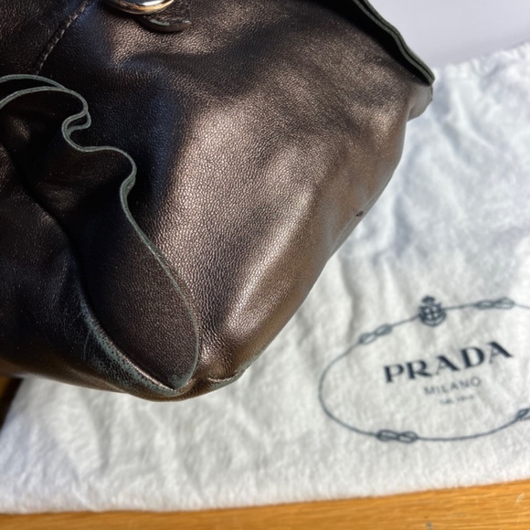 Authentic PRADA BAULETTO Purse Colour CACAO Mordore BL0542 Rare w/ Certificate - Picture 11 of 16